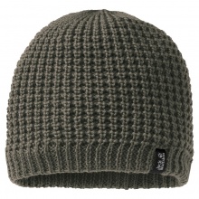 Jack Wolfskin Beanie Milton Cap - warm knitted hat with thermal lining - green-brown women